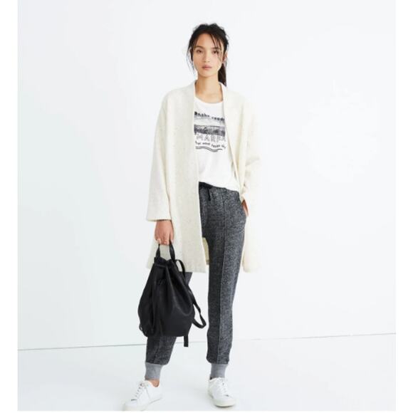 Madewell Langley Swing Coat in Ivory Fleck Donegal Vanilla Wool Cotton S - Picture 1 of 6